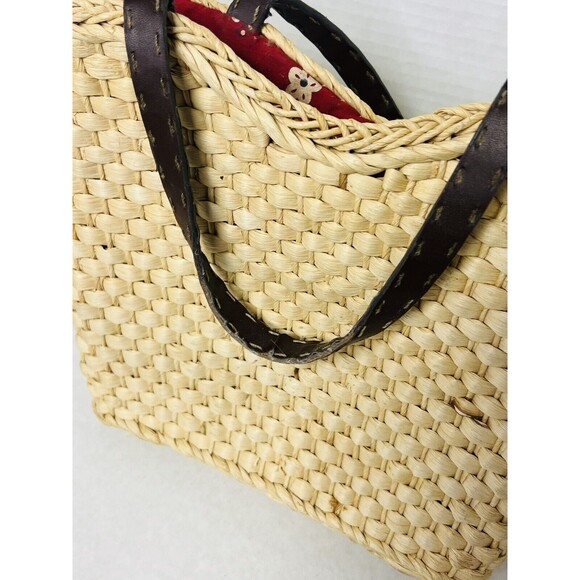 Cappelli Straworld Shoulder Bag Snap Closure Red Lined Zip Pocket - Picture 5 of 11